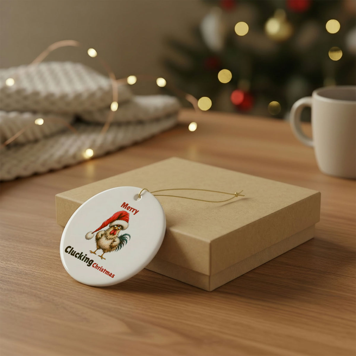 Merry Clucking Christmas Ornament – Funny Chicken Holiday Decor