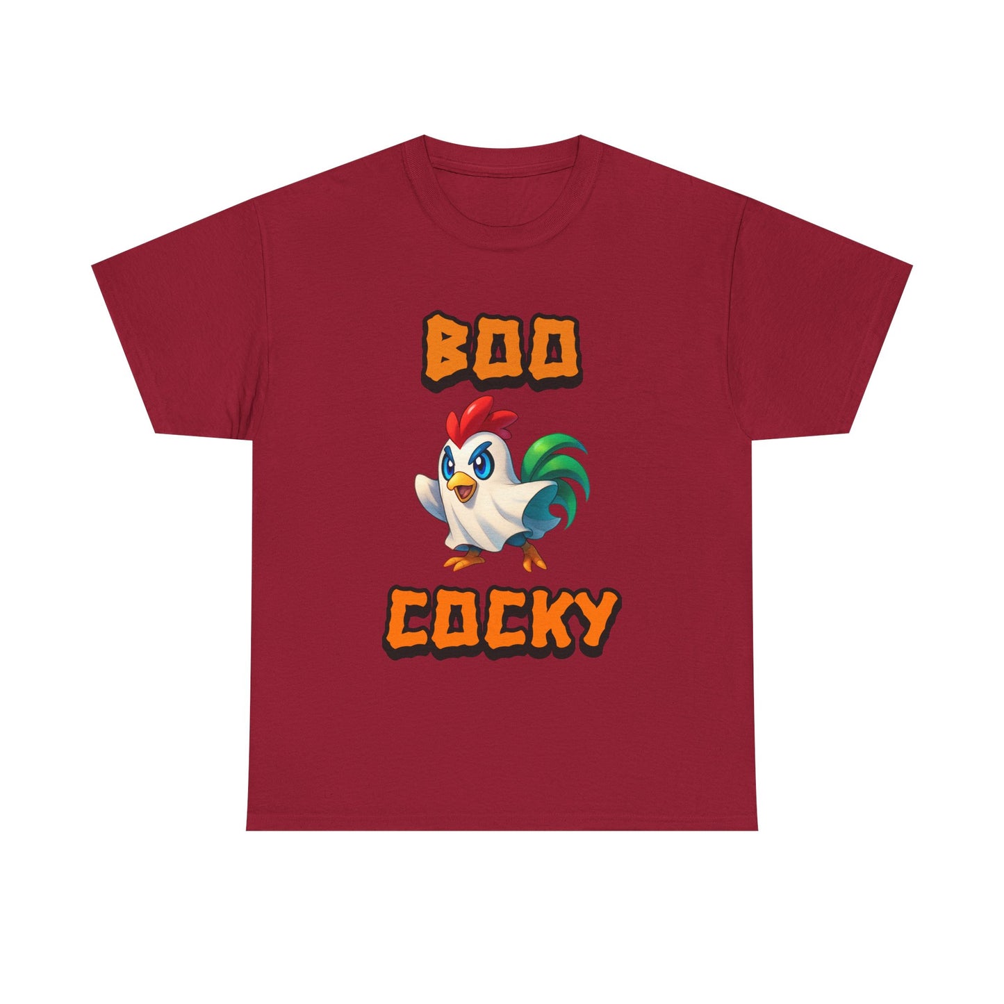 Funny Halloween Chicken Shirt - Boo Cocky Ghost Rooster Tee, Farm Animal Pun Shirt, Spooky Season Humor Top