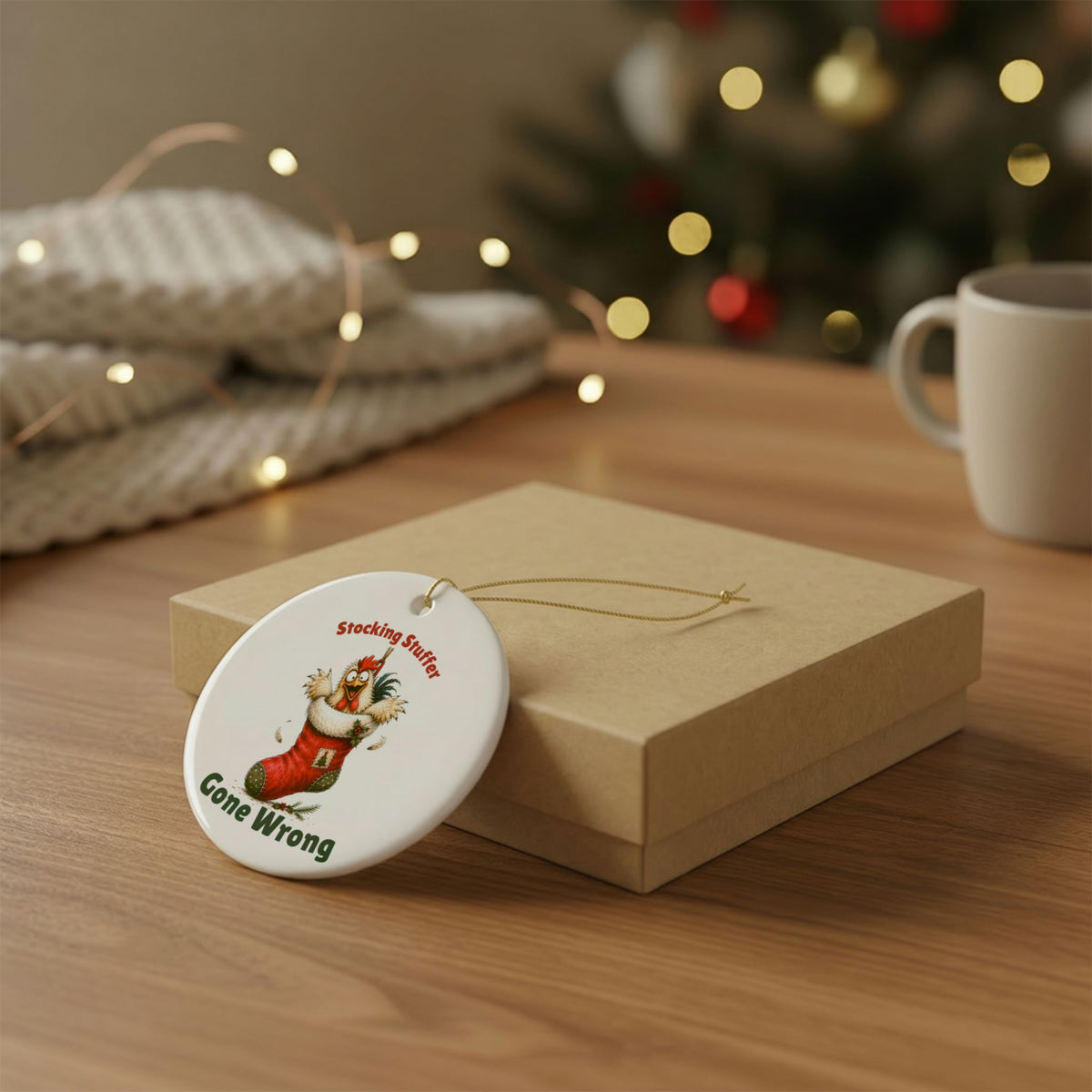 Funny Chicken Christmas Ornament – Stocking Stuffer Gone Wrong