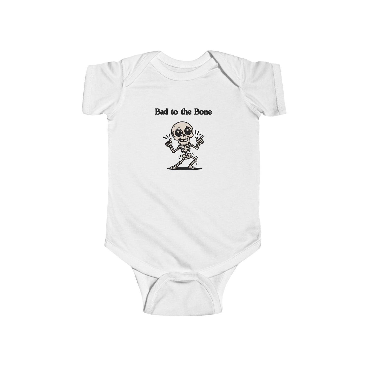 Bad to the Bone Infant Bodysuit, Funny Baby Clothing, Halloween Outfit, Skull Design, Cute Infant Apparel