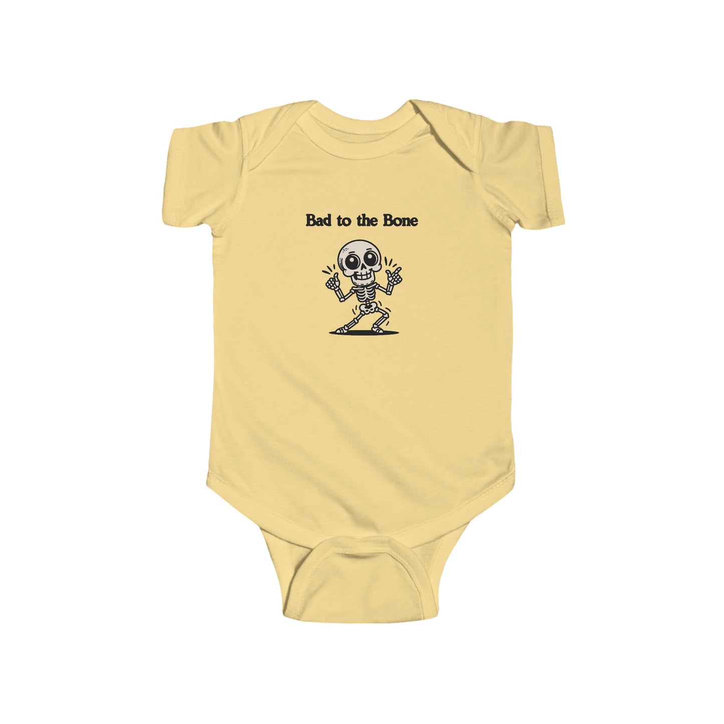 Bad to the Bone Infant Bodysuit, Funny Baby Clothing, Halloween Outfit, Skull Design, Cute Infant Apparel