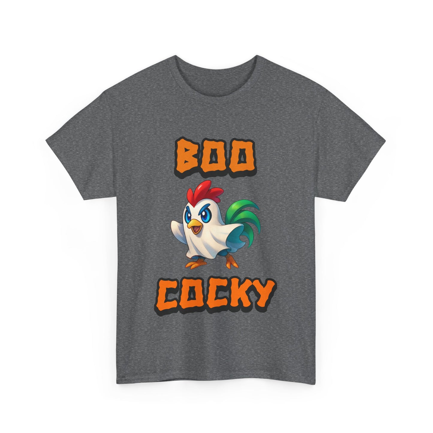 Funny Halloween Chicken Shirt - Boo Cocky Ghost Rooster Tee, Farm Animal Pun Shirt, Spooky Season Humor Top