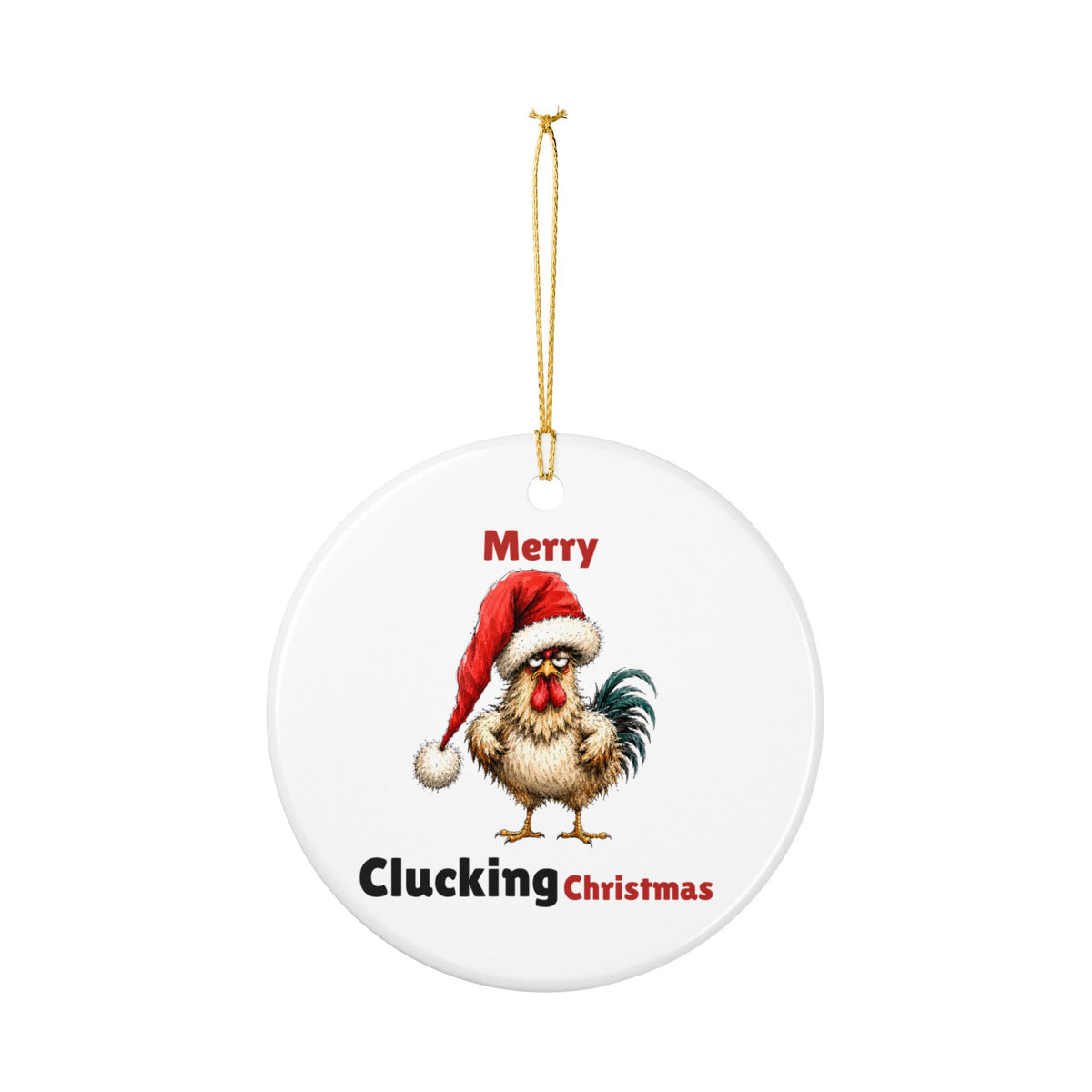 Merry Clucking Christmas Ornament – Funny Chicken Holiday Decor