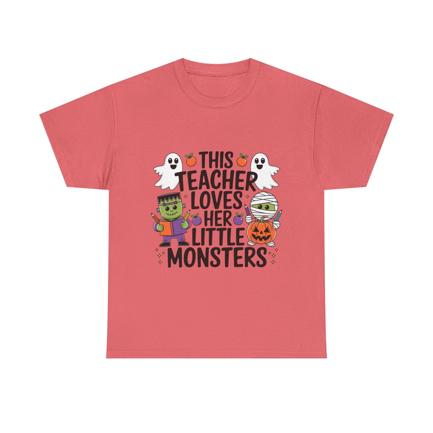 Personalized Halloween Teacher Shirt – “This Teacher Loves Her Little Monsters