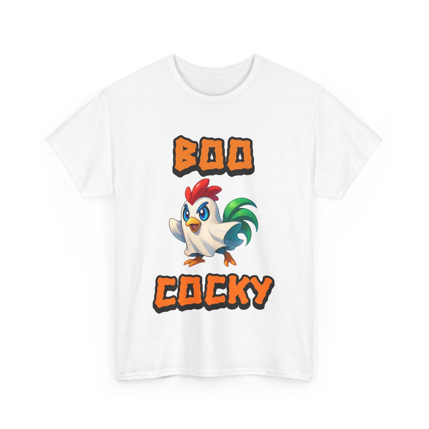 Funny Halloween Chicken Shirt - Boo Cocky Ghost Rooster Tee, Farm Animal Pun Shirt, Spooky Season Humor Top