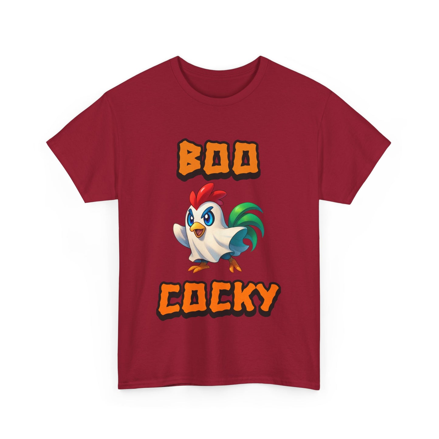 Funny Halloween Chicken Shirt - Boo Cocky Ghost Rooster Tee, Farm Animal Pun Shirt, Spooky Season Humor Top