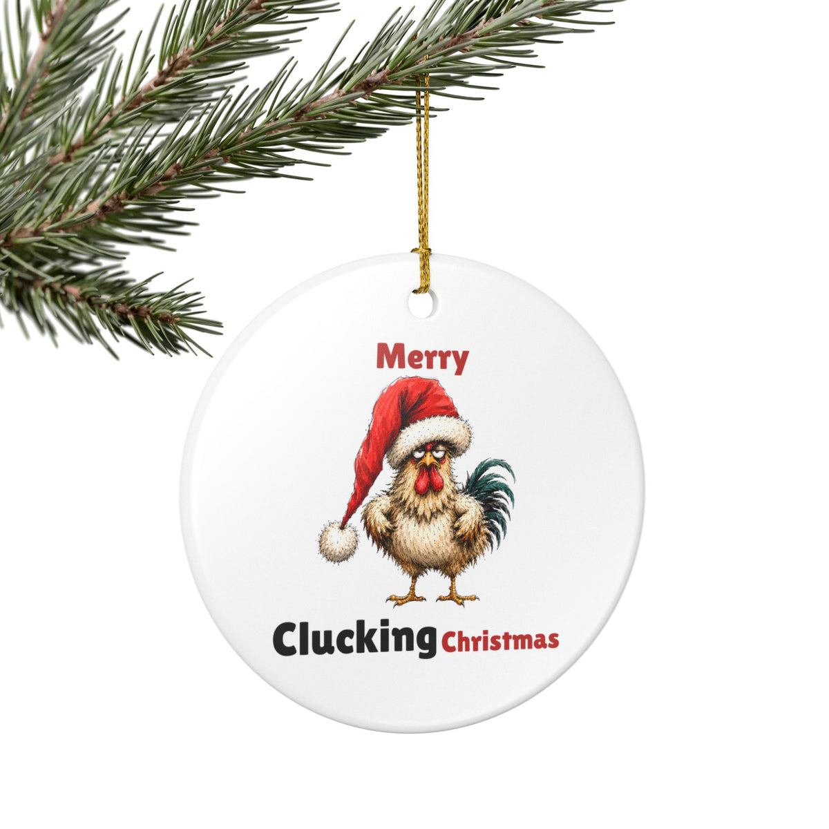 Merry Clucking Christmas Ornament – Funny Chicken Holiday Decor