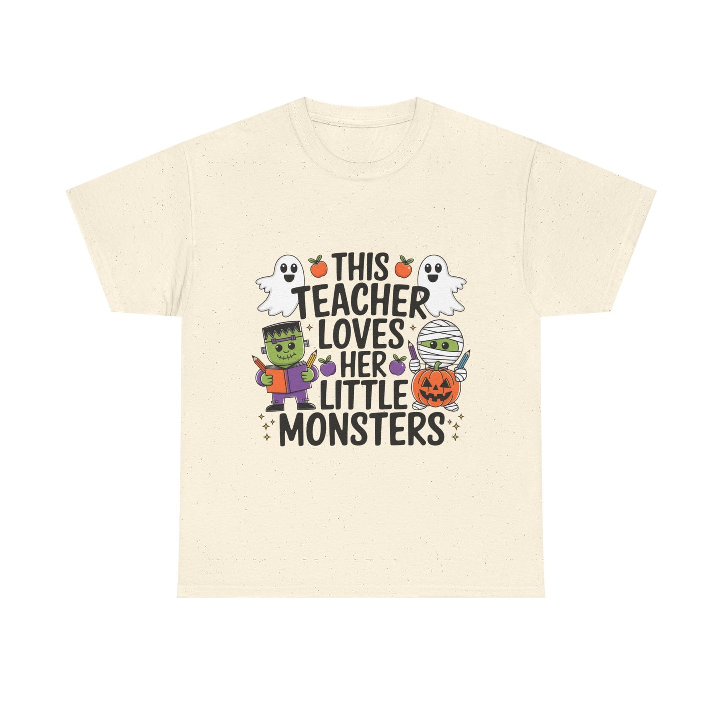 Personalized Halloween Teacher Shirt – “This Teacher Loves Her Little Monsters