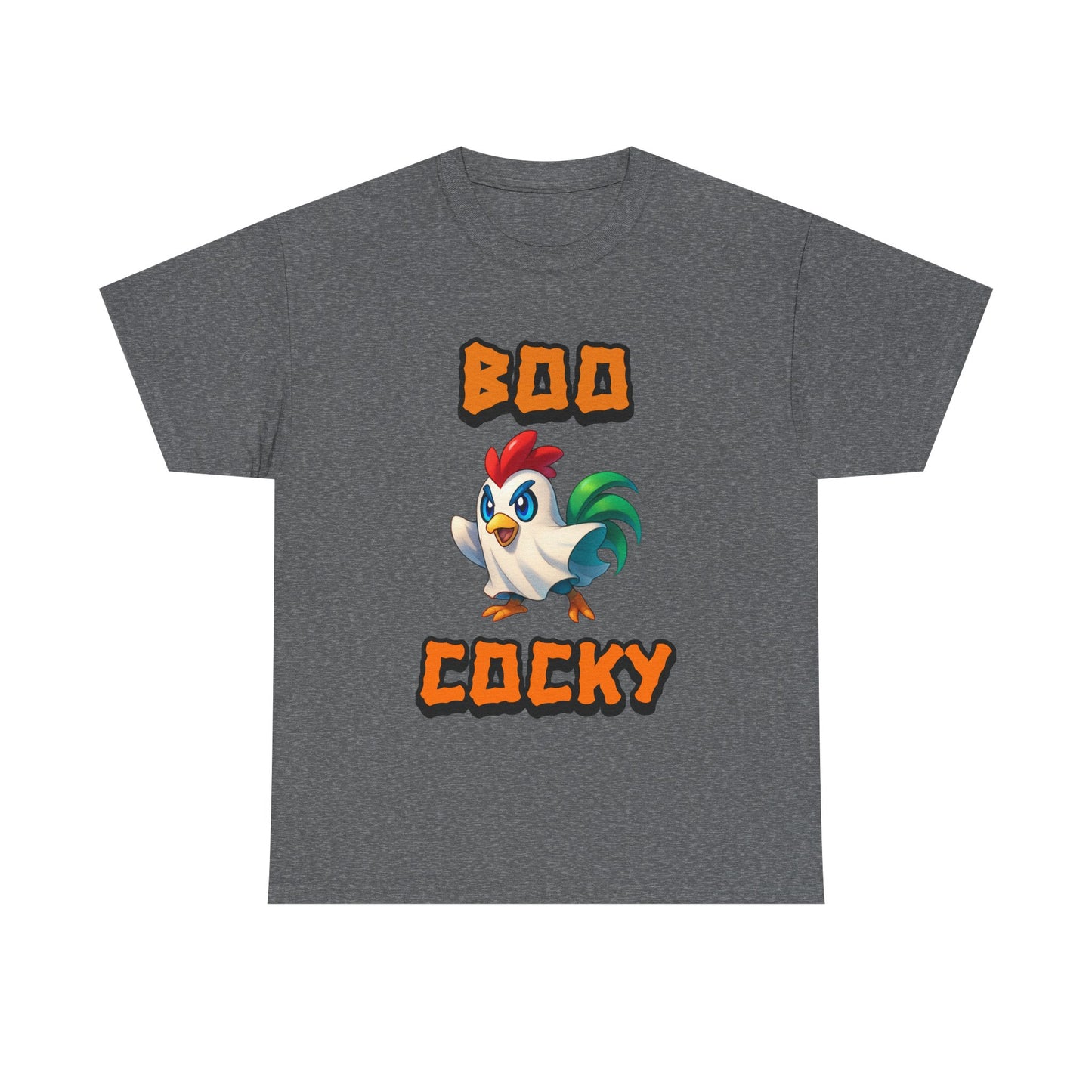 Funny Halloween Chicken Shirt - Boo Cocky Ghost Rooster Tee, Farm Animal Pun Shirt, Spooky Season Humor Top