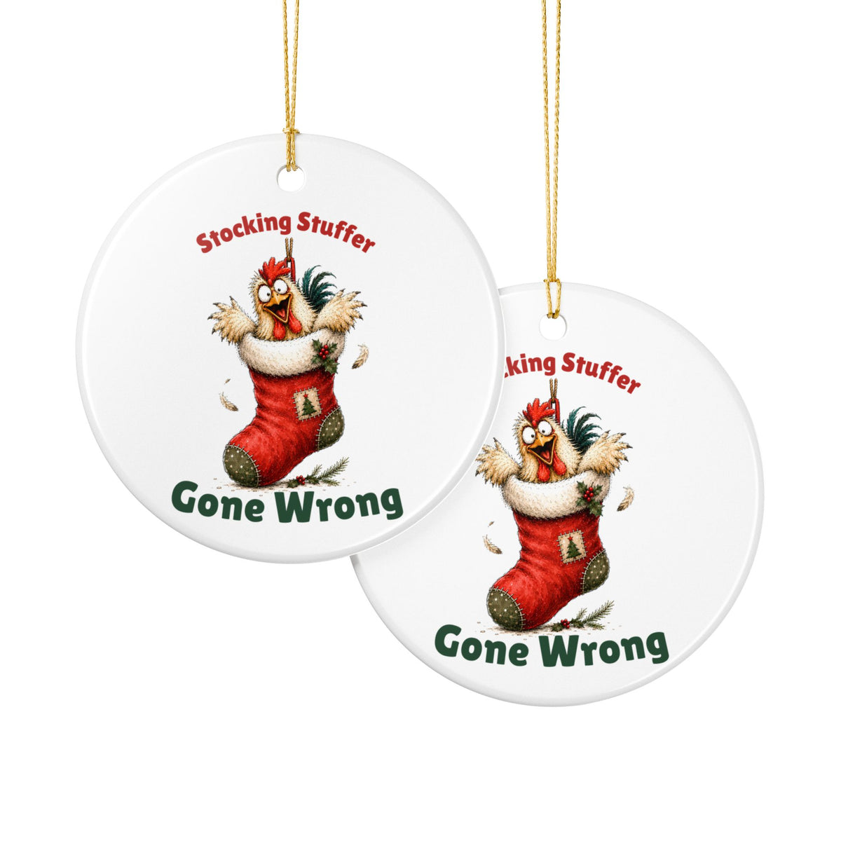 Funny Chicken Christmas Ornament – Stocking Stuffer Gone Wrong