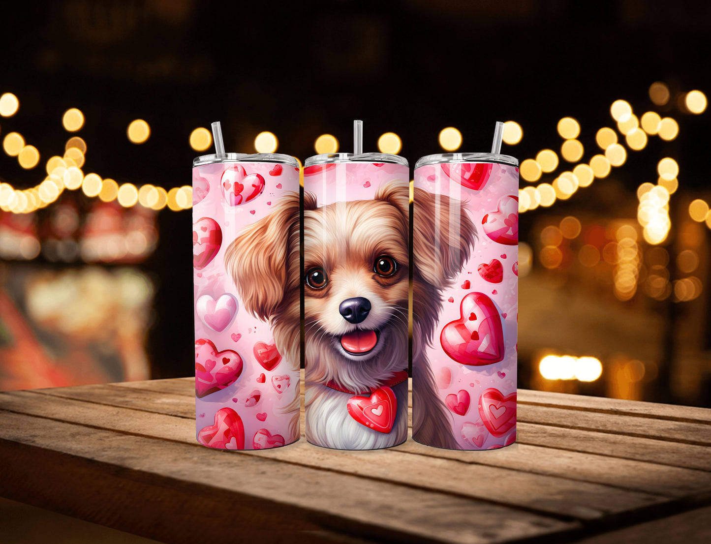 Valentine Puppy Tumbler- 20 oz