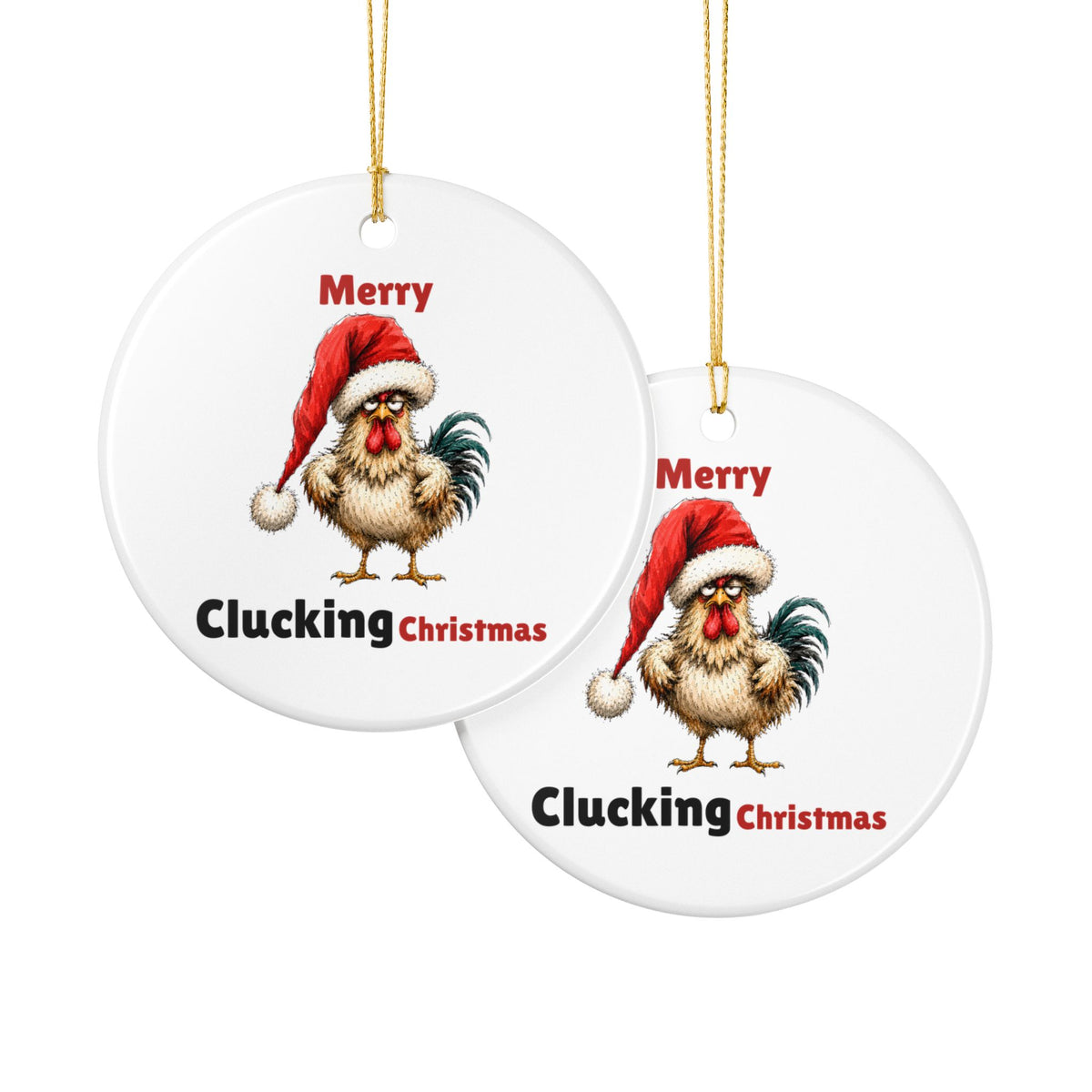 Merry Clucking Christmas Ornament – Funny Chicken Holiday Decor