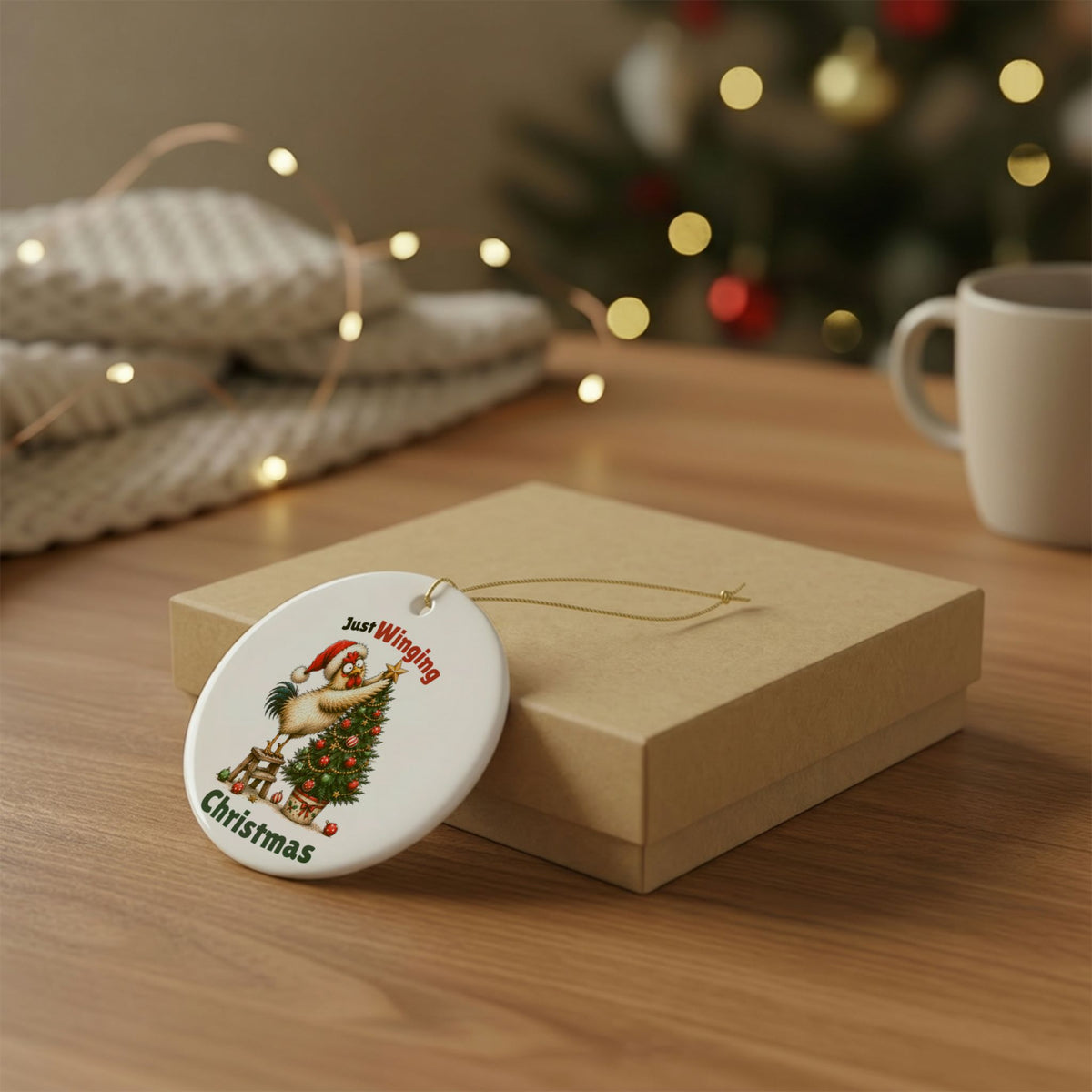 Funny Chicken Christmas Ornament – Just Winging Christmas