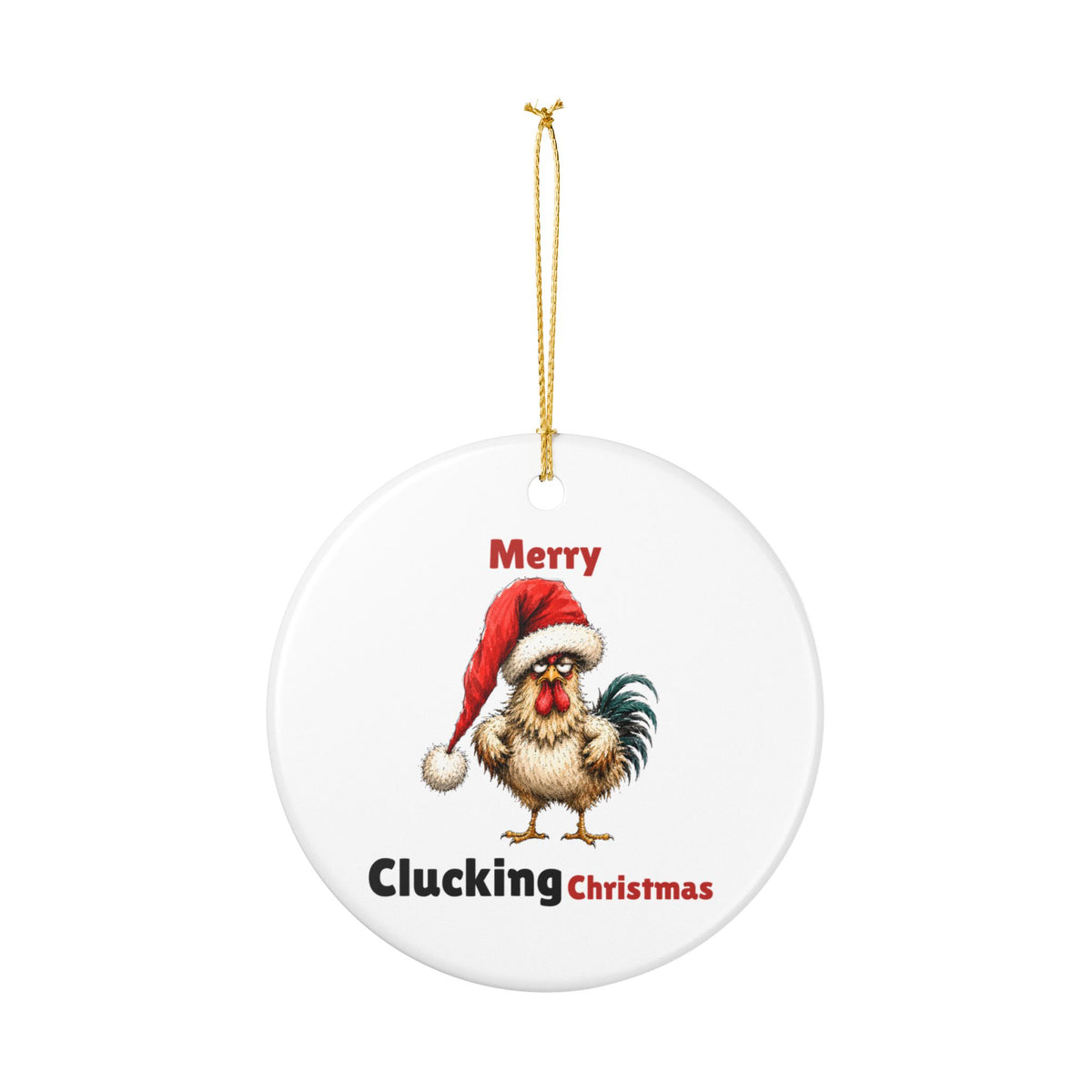 Merry Clucking Christmas Ornament – Funny Chicken Holiday Decor