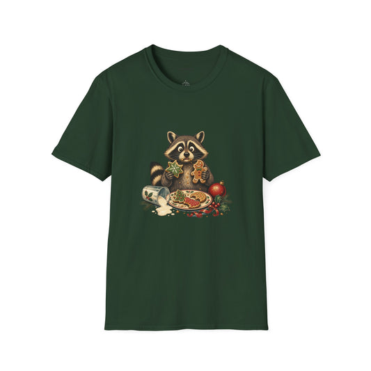 Christmas Raccoon Shirt, Funny Cookie Thief, Vintage Holiday Graphic Tee