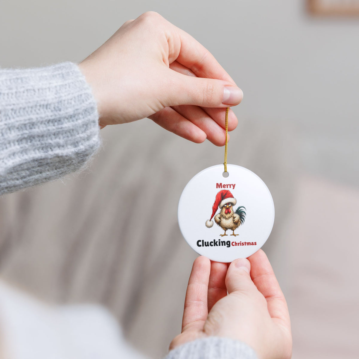 Merry Clucking Christmas Ornament – Funny Chicken Holiday Decor
