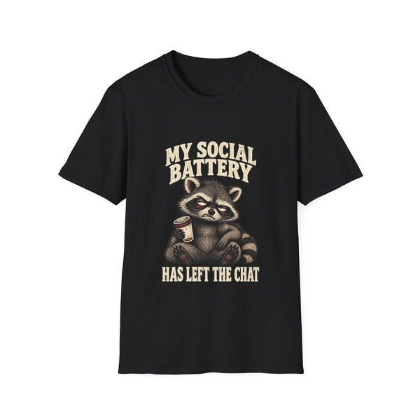 Funny Social Battery Raccoon Shirt | Colbert Creative Designs