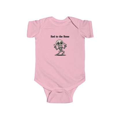 Bad to the Bone Infant Bodysuit, Funny Baby Clothing, Halloween Outfit, Skull Design, Cute Infant Apparel
