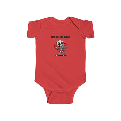 Bad to the Bone Infant Bodysuit, Funny Baby Clothing, Halloween Outfit, Skull Design, Cute Infant Apparel