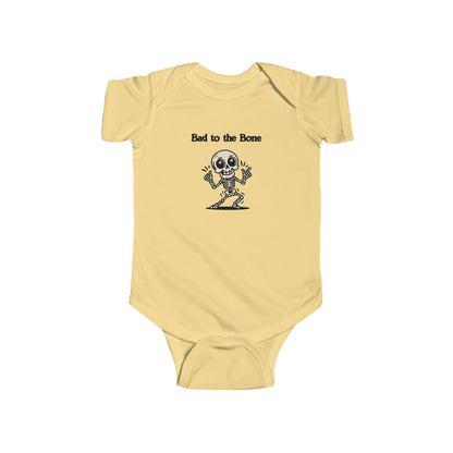 Bad to the Bone Infant Bodysuit, Funny Baby Clothing, Halloween Outfit, Skull Design, Cute Infant Apparel