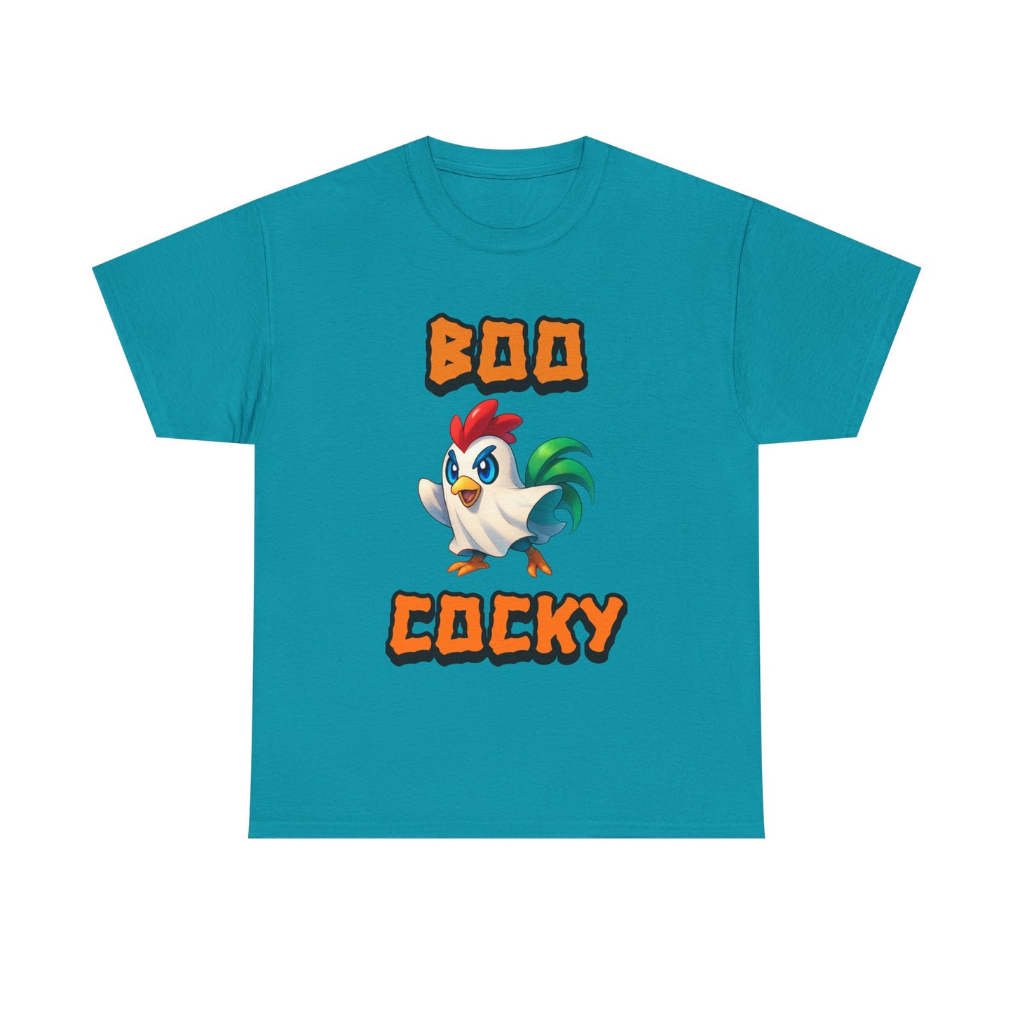 Funny Halloween Chicken Shirt - Boo Cocky Ghost Rooster Tee, Farm Animal Pun Shirt, Spooky Season Humor Top