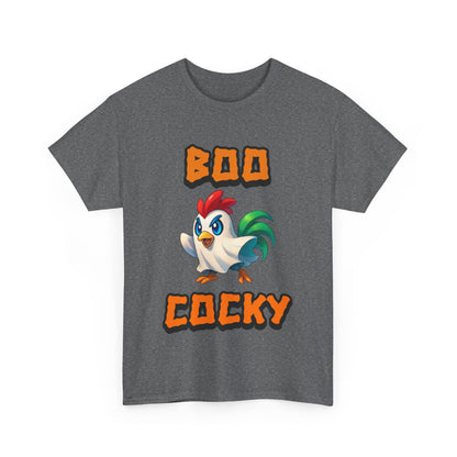 Funny Halloween Chicken Shirt - Boo Cocky Ghost Rooster Tee, Farm Animal Pun Shirt, Spooky Season Humor Top
