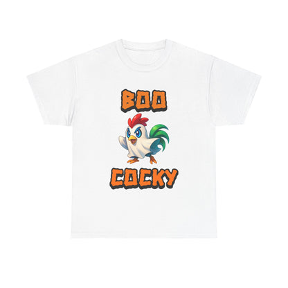 Funny Halloween Chicken Shirt - Boo Cocky Ghost Rooster Tee, Farm Animal Pun Shirt, Spooky Season Humor Top