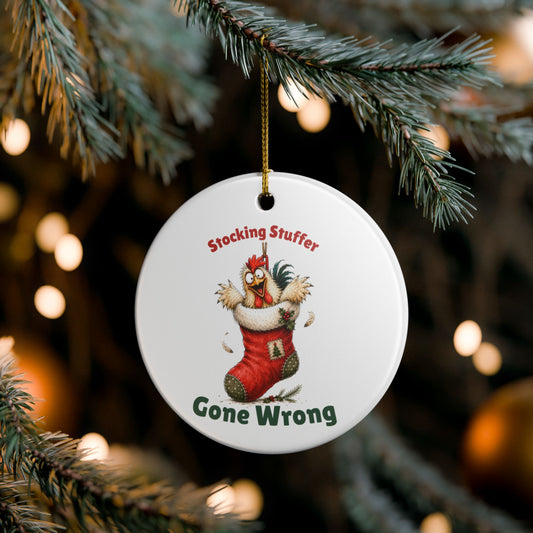 Funny Chicken Christmas Ornament – Stocking Stuffer Gone Wrong