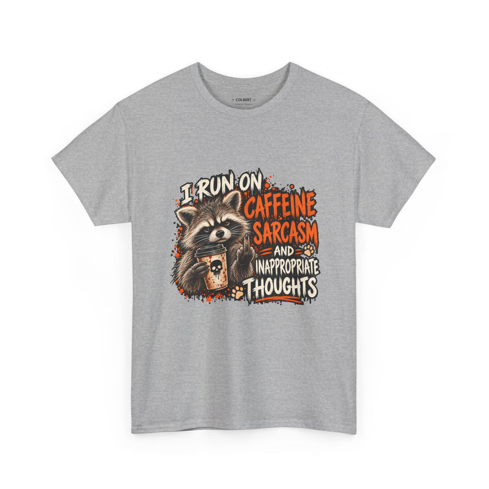Funny Raccoon Shirt | Caffeine & Sarcasm Tee – Colbert Creative Designs
