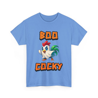 Funny Halloween Chicken Shirt - Boo Cocky Ghost Rooster Tee, Farm Animal Pun Shirt, Spooky Season Humor Top