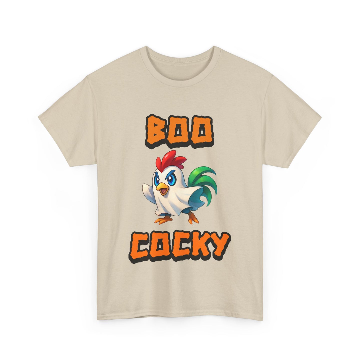 Funny Halloween Chicken Shirt - Boo Cocky Ghost Rooster Tee, Farm Animal Pun Shirt, Spooky Season Humor Top