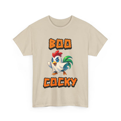 Funny Halloween Chicken Shirt - Boo Cocky Ghost Rooster Tee, Farm Animal Pun Shirt, Spooky Season Humor Top