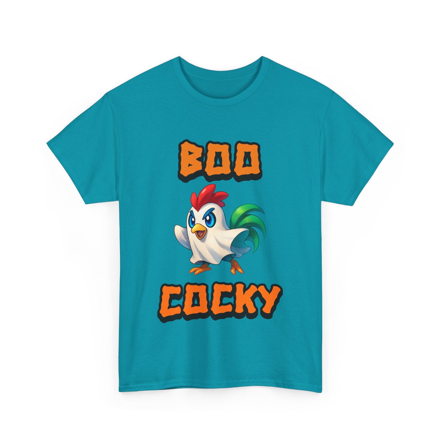 Funny Halloween Chicken Shirt - Boo Cocky Ghost Rooster Tee, Farm Animal Pun Shirt, Spooky Season Humor Top