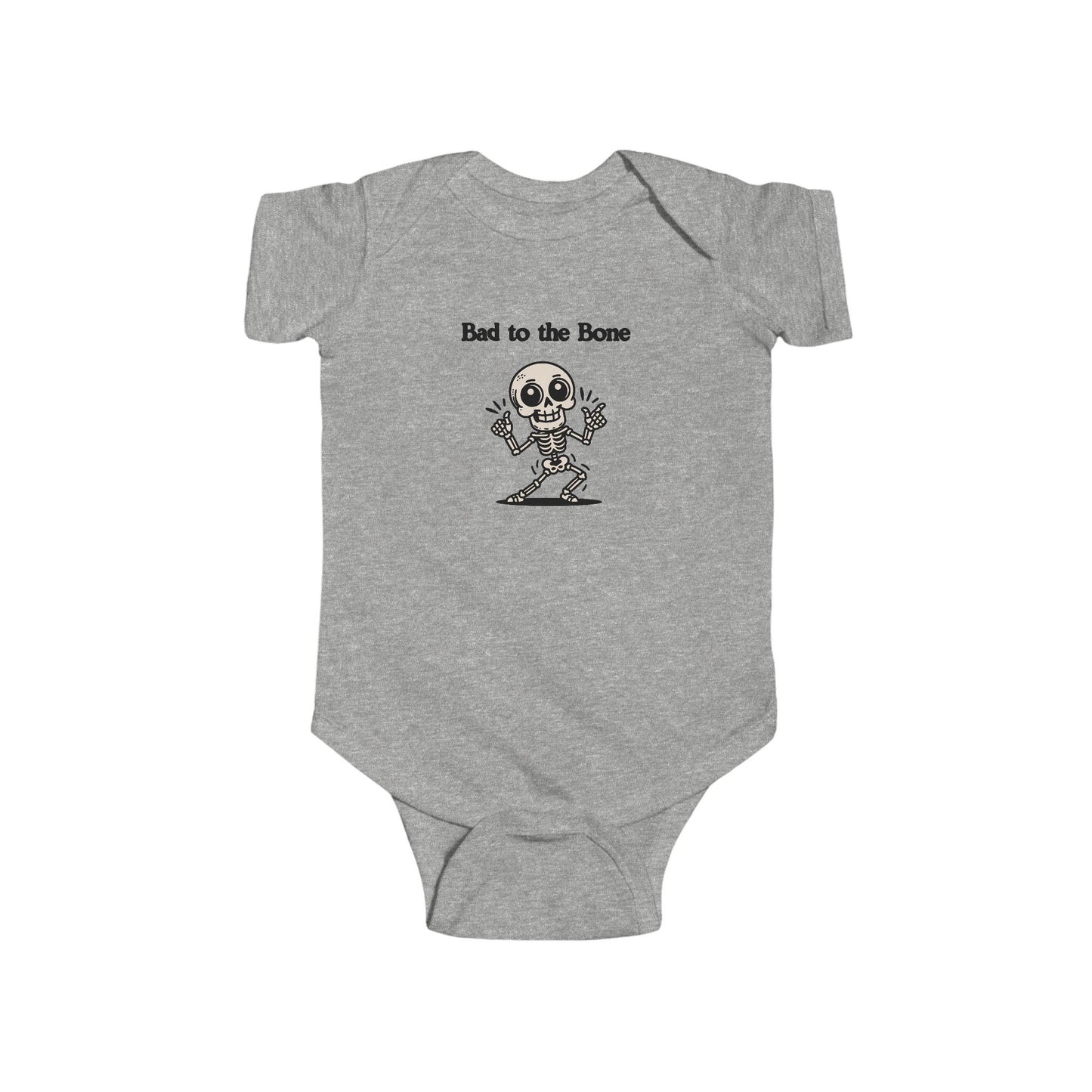 Bad to the Bone Infant Bodysuit, Funny Baby Clothing, Halloween Outfit, Skull Design, Cute Infant Apparel