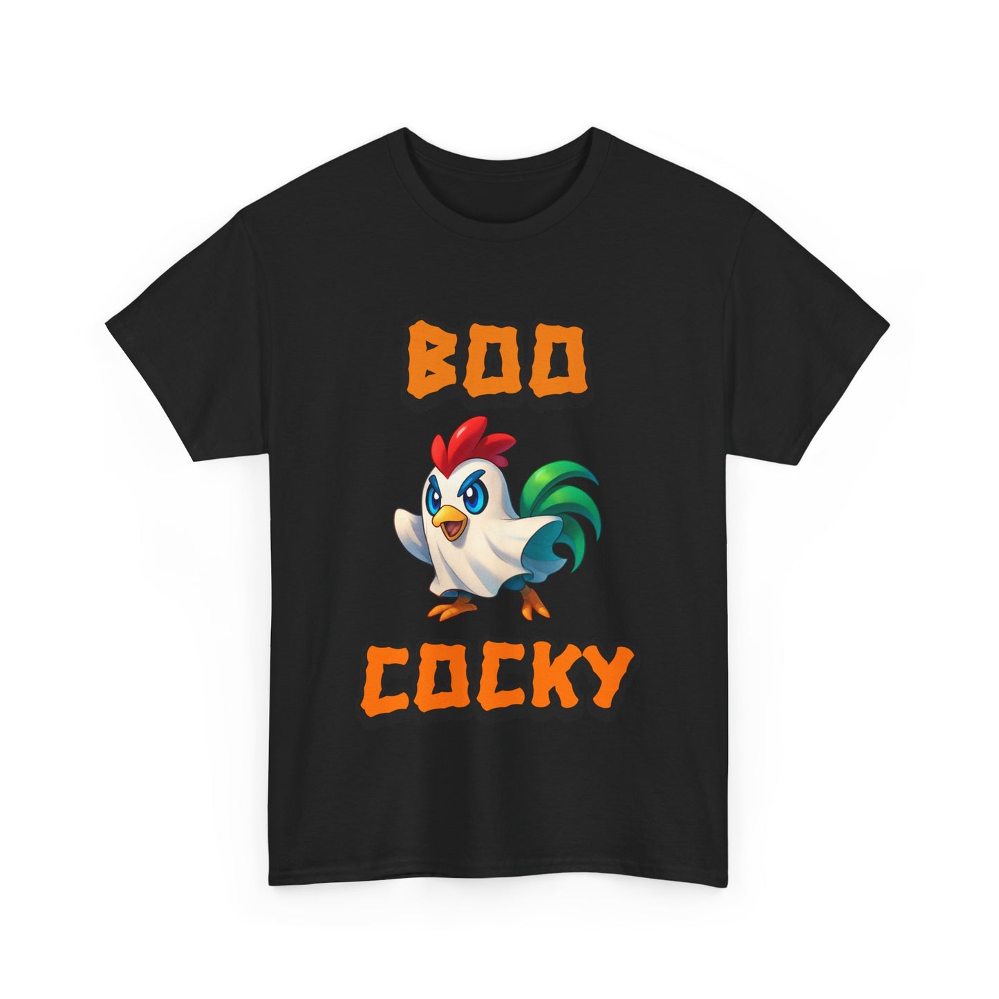 Funny Halloween Chicken Shirt - Boo Cocky Ghost Rooster Tee, Farm Animal Pun Shirt, Spooky Season Humor Top