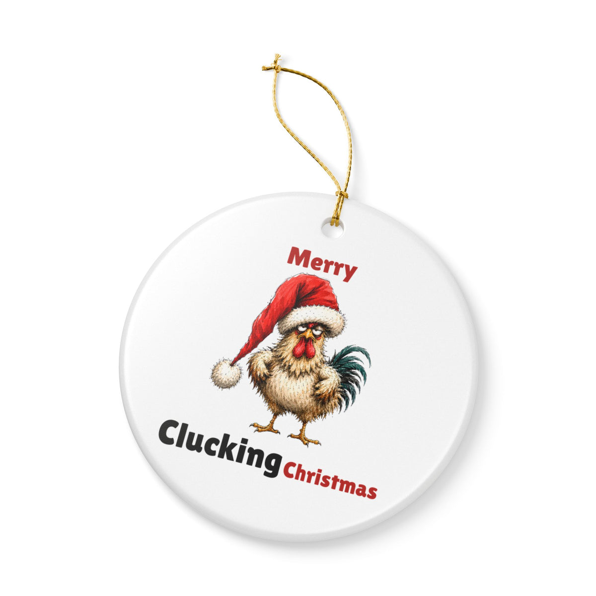 Merry Clucking Christmas Ornament – Funny Chicken Holiday Decor