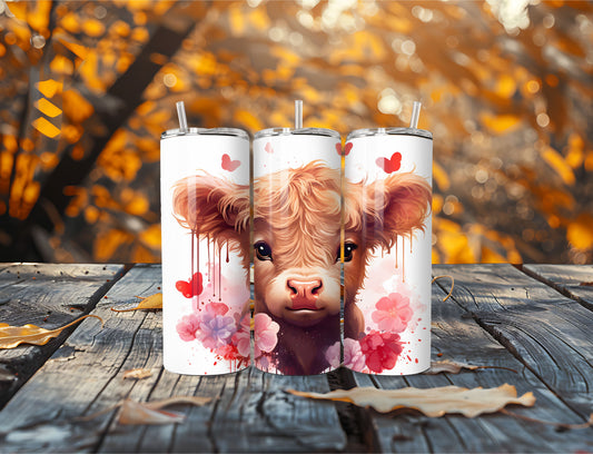 Highland cow- Flowers & Butterflies- 20 OZ