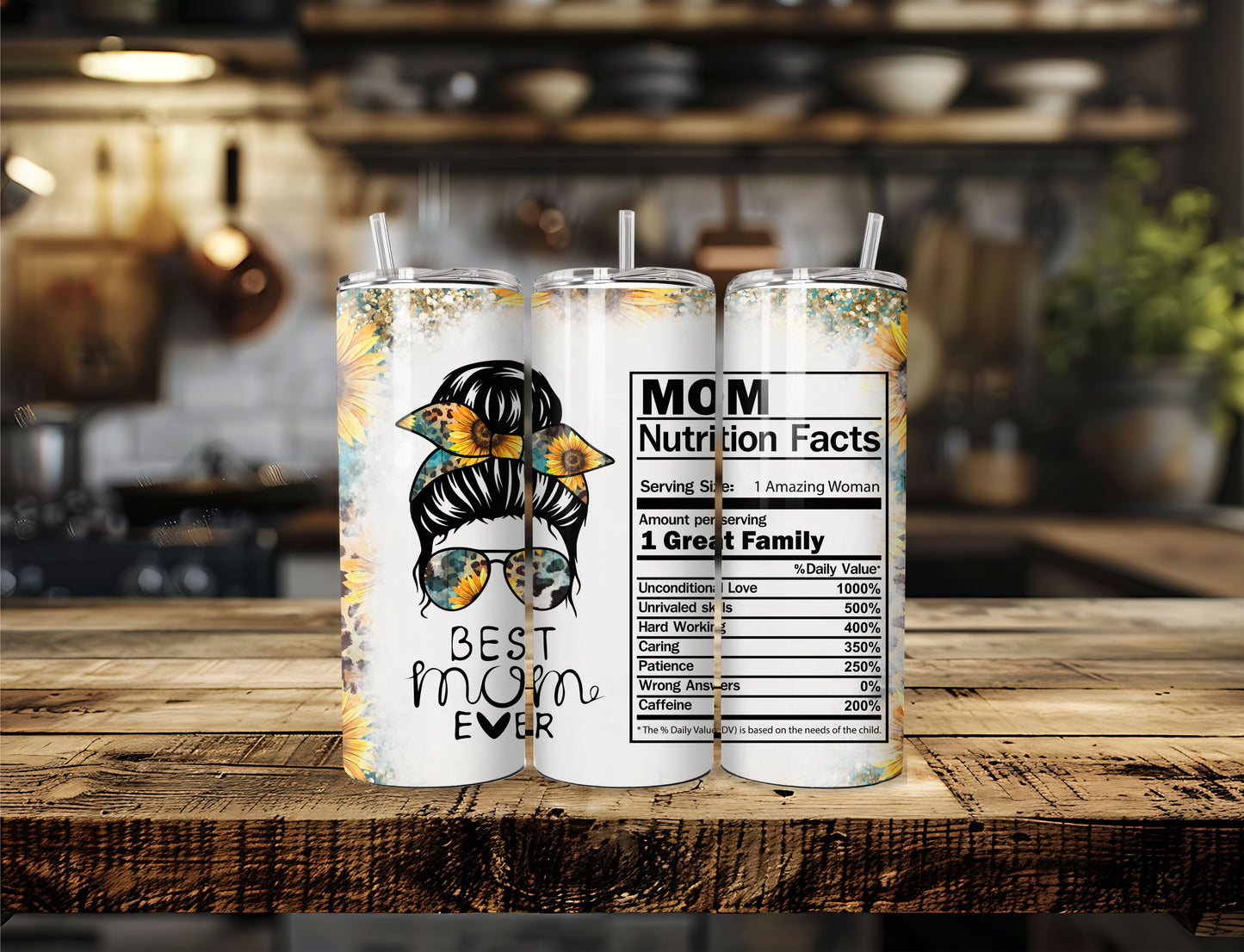 Best Mom Ever- Sunflower Tumbler- 20 OZ