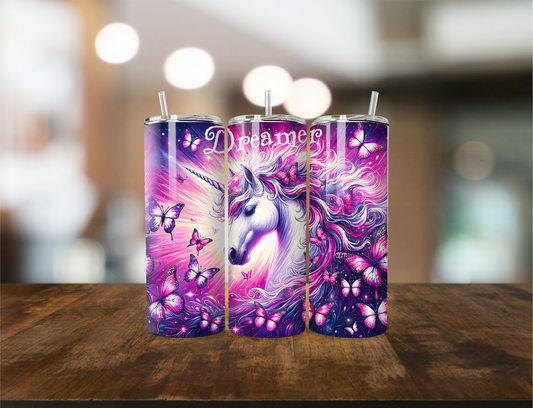 Dreamer Unicorn 20 oz tumbler